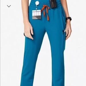 Figs high waisted Yola in alps blue women’s small Euc